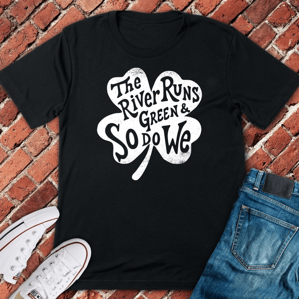 River Runs Green T-Shirt - Black