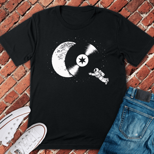 Cosmic Vinyl Drift T-Shirt - Black