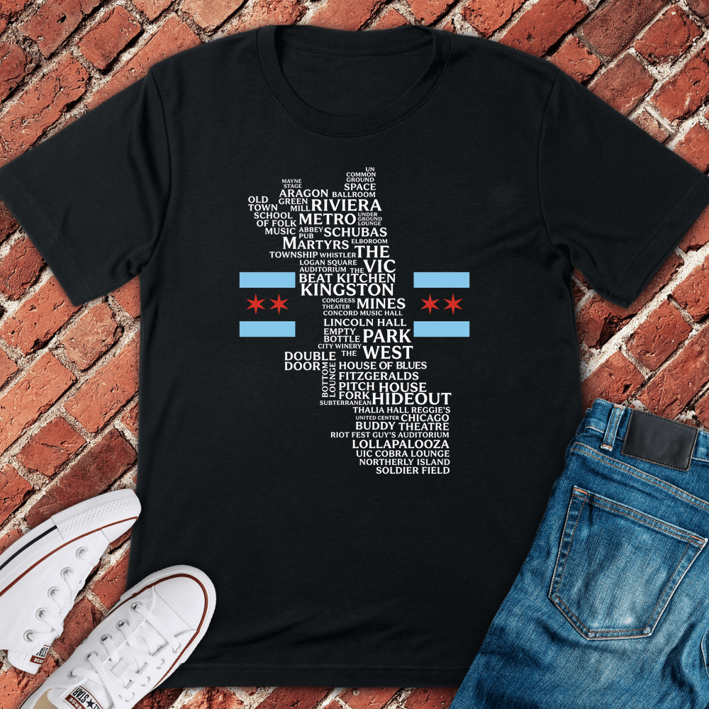 Chi Venue Flag T-Shirt - Black