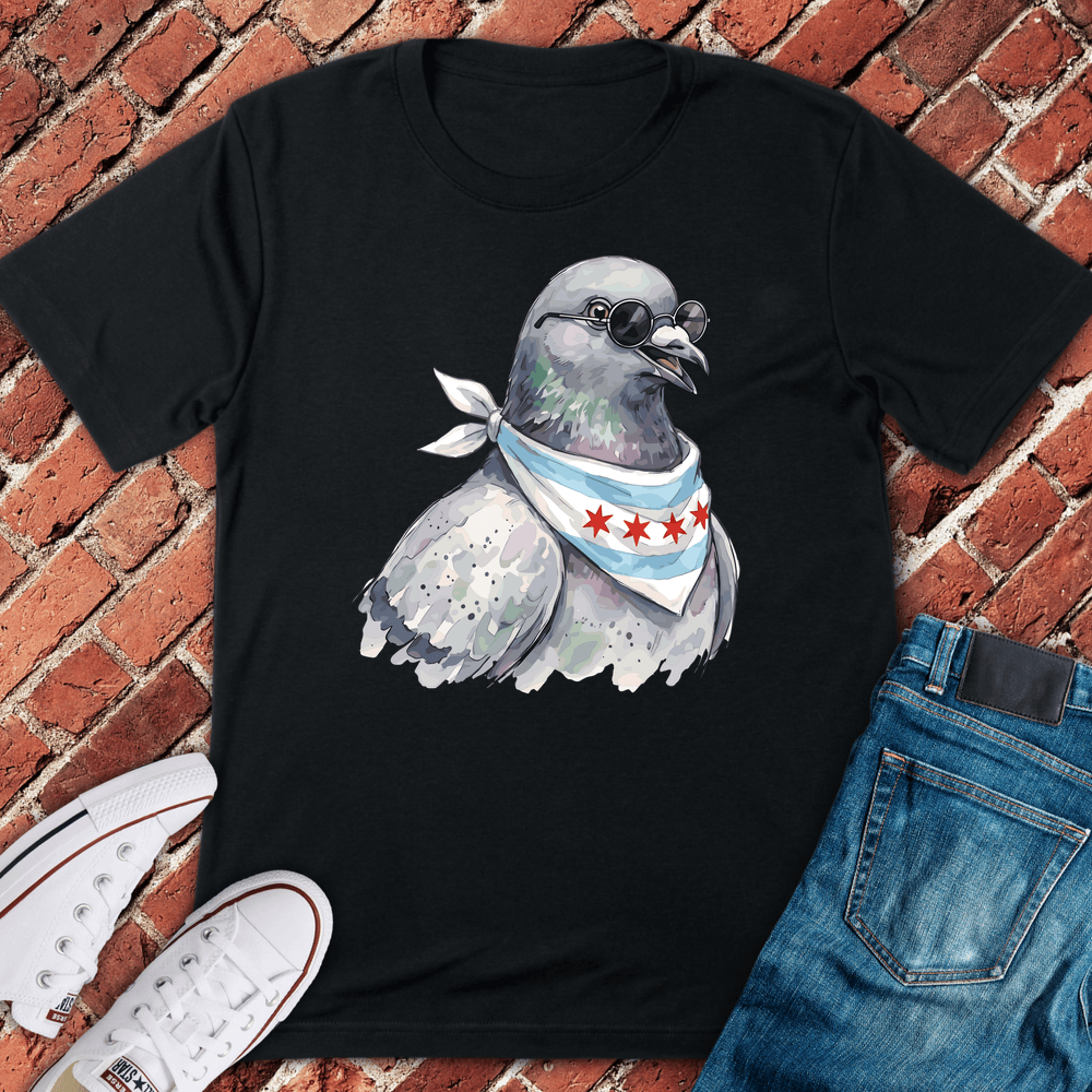 Chi Pigeon Drip T-Shirt - Black