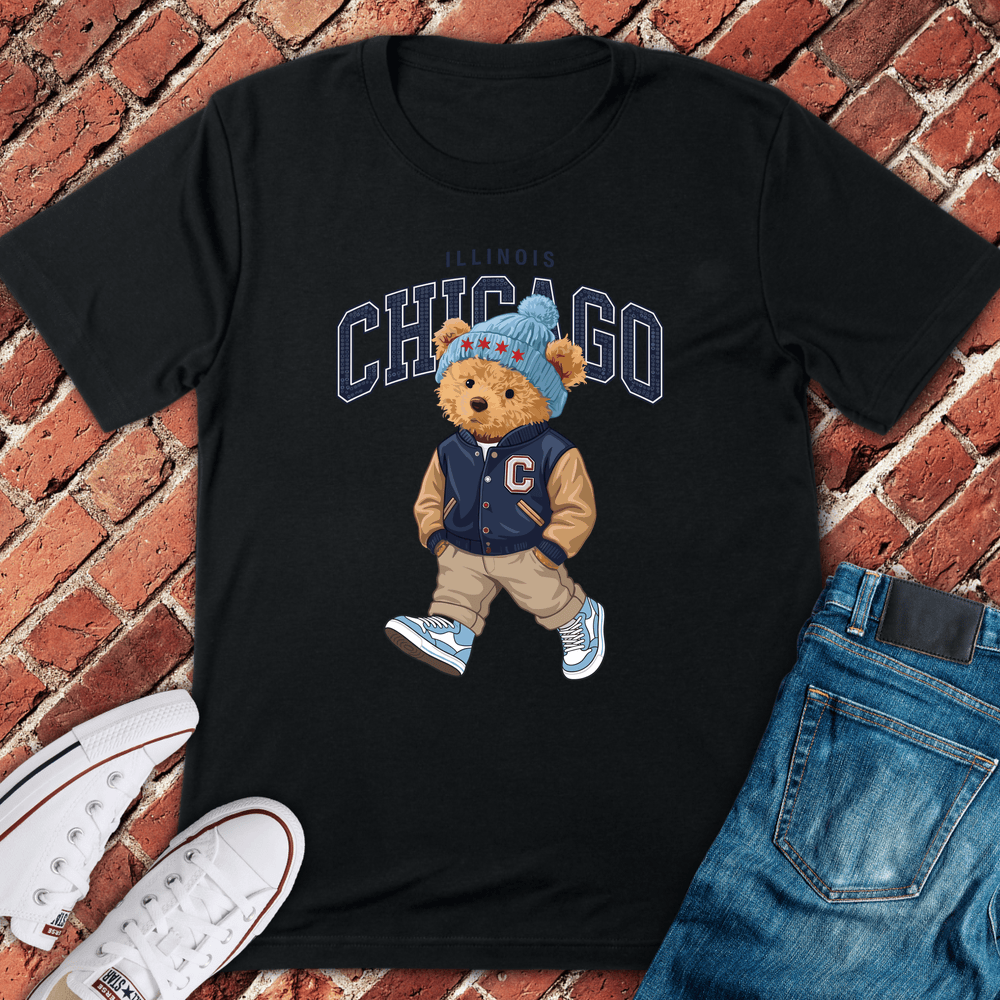Chicago Cub Bear T-Shirt - Black