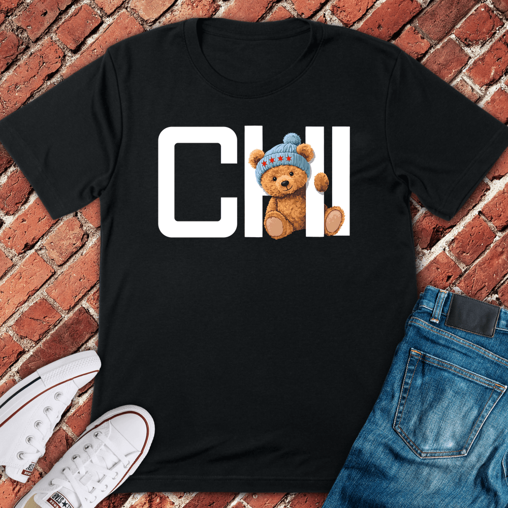 Chicago Peek Bear T-Shirt - Black