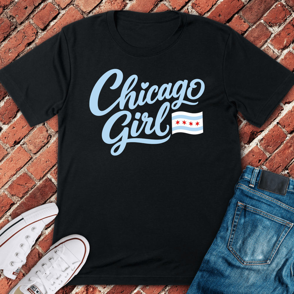 Chicago Girl Script T-Shirt - Black