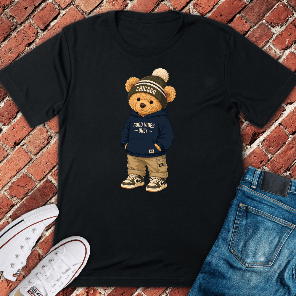 Good Vibes Bear T-Shirt - Black