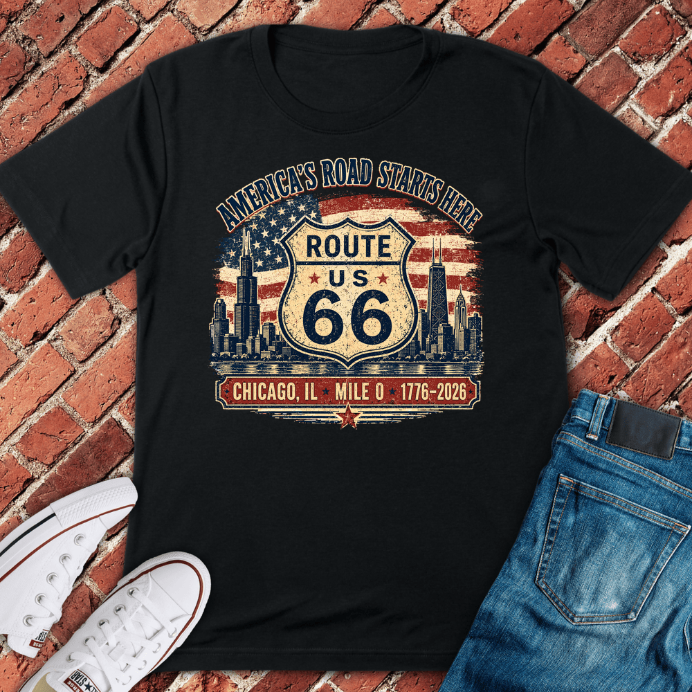 Route 66 Mile 0 T-Shirt - Black