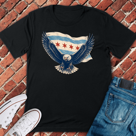Chi Flag Eagle T-Shirt - Black