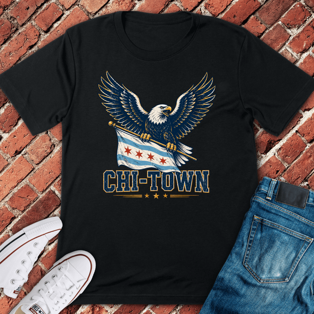 Chi Town Eagle T-Shirt - Black
