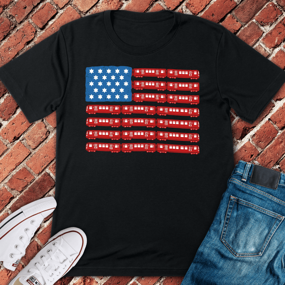 Chi Train Flag T-Shirt - Black