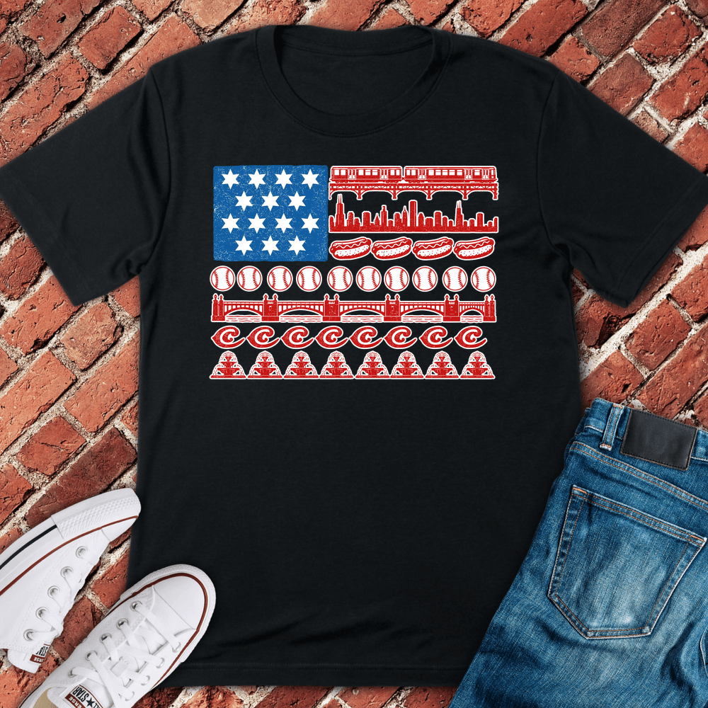 Chi Flag Icons T-Shirt - Black