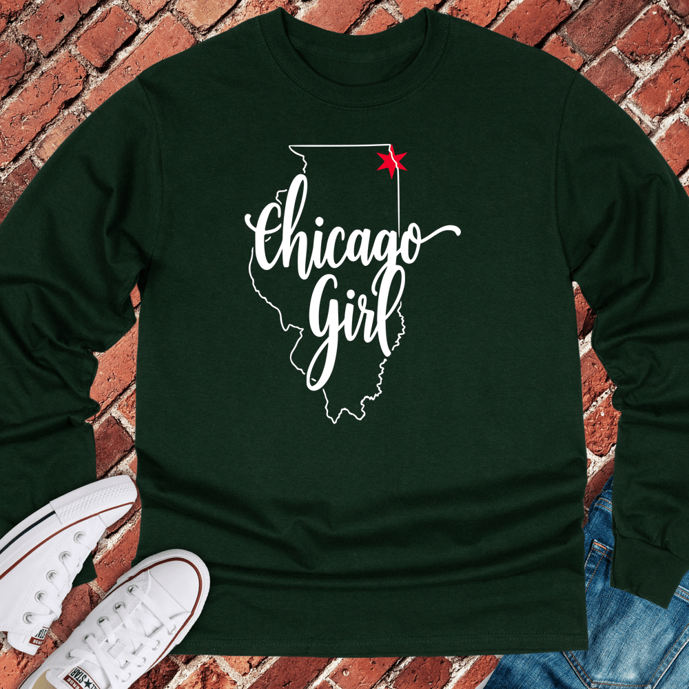 Chicago Girl Long Sleeve - Forest Green