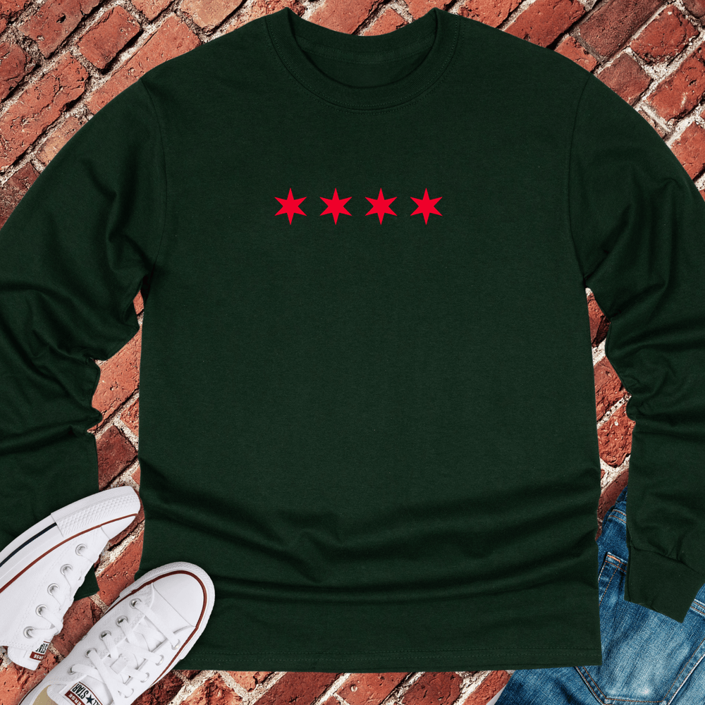 Six Point Stars Long Sleeve - Forest Green