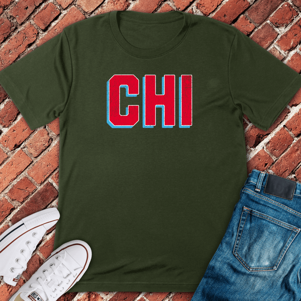 Chi Primary Initials T-Shirt - Military Green