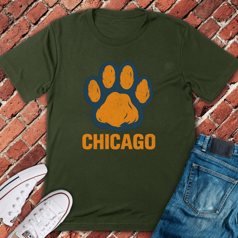 Chicago Pawprint T-Shirt - Military Green