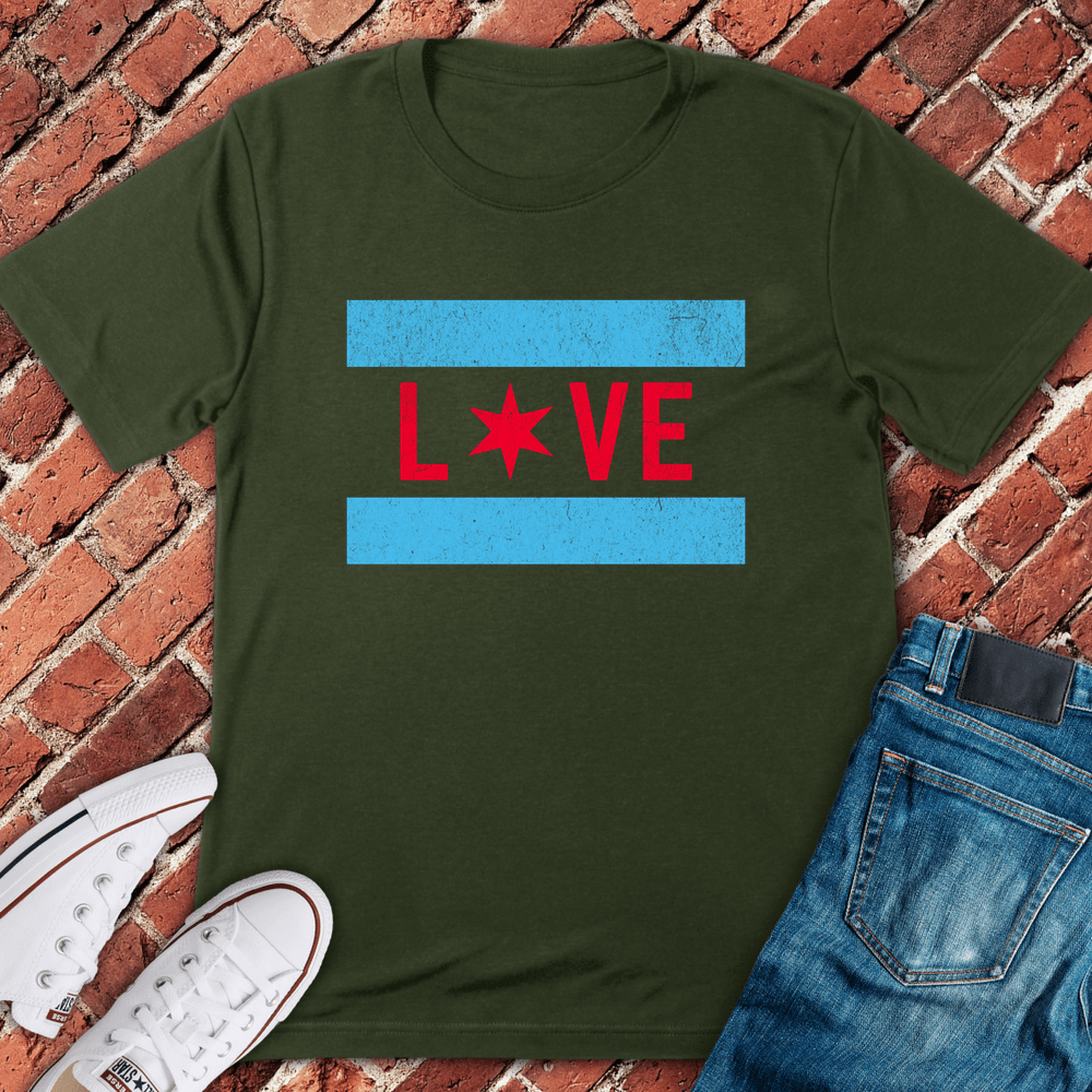 Star Of Love T-Shirt - Military Green