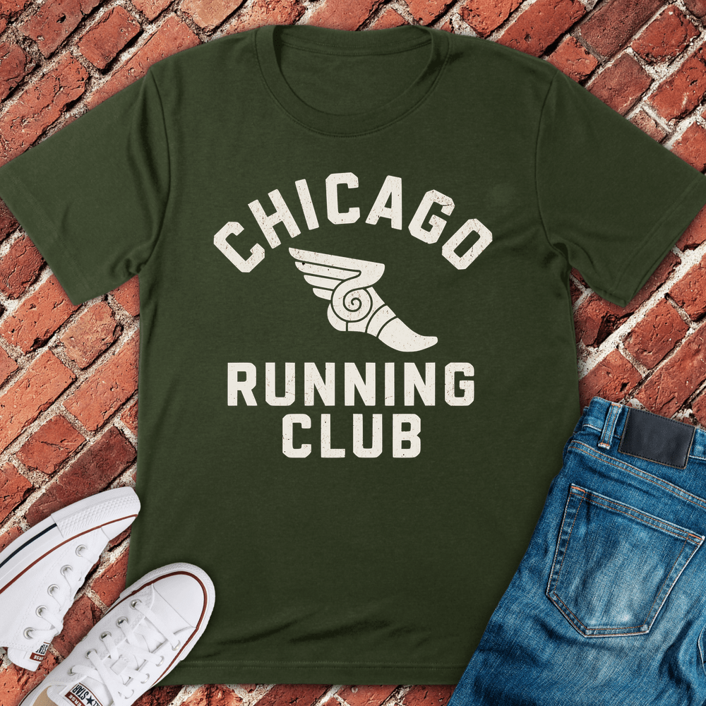 Chicago Running Club T-Shirt - Military Green