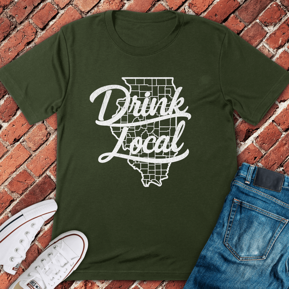 Drink Local T-Shirt - Military Green