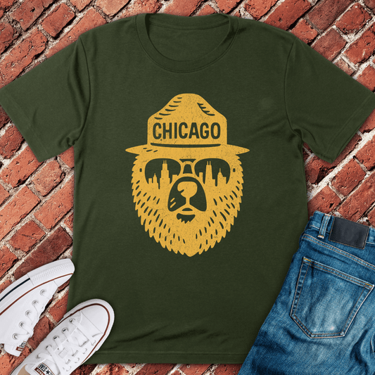 Chicago Bearhead T-Shirt - Military Green