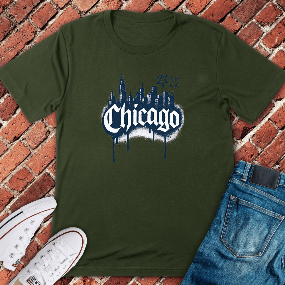 Chicago Drip T-Shirt - Military Green