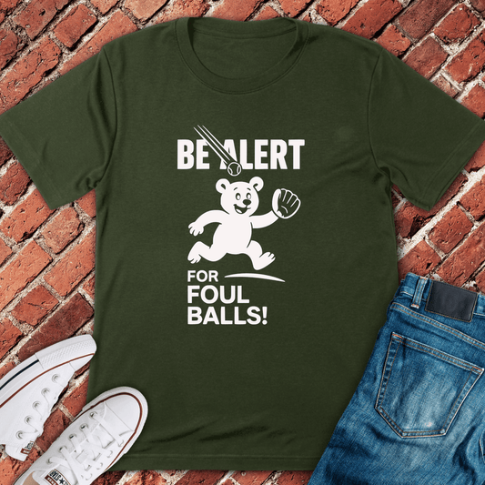Foul Ball Alert T-Shirt - Military Green