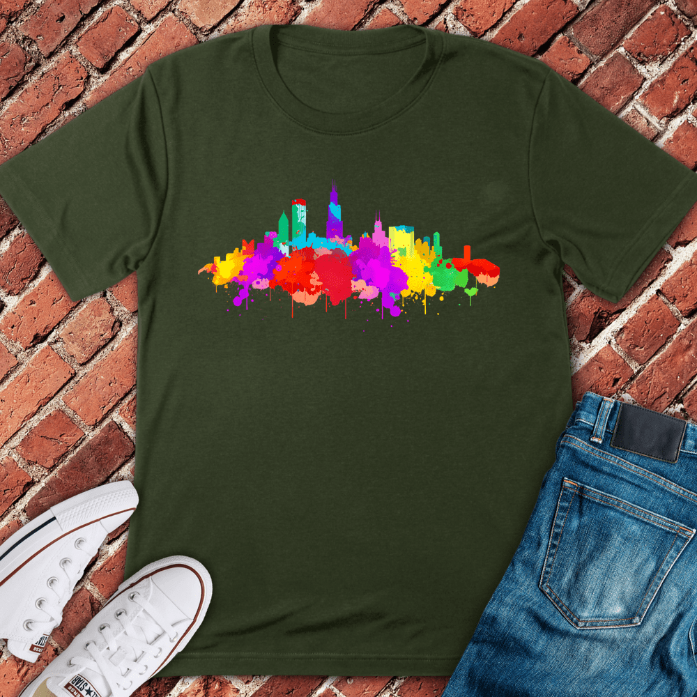 Colorburst Chicago T-Shirt - Military Green