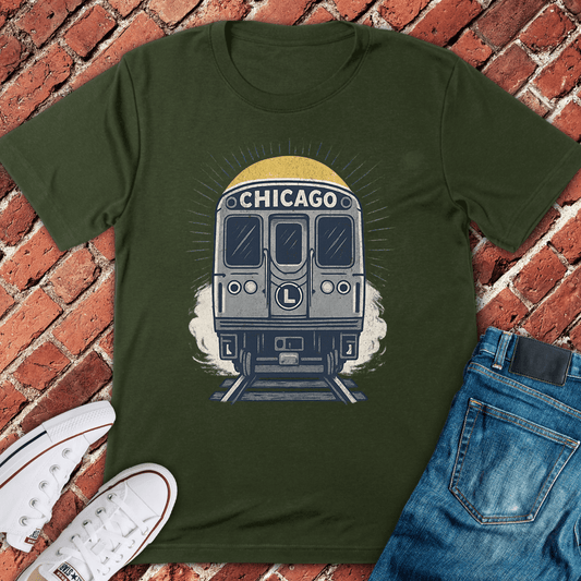Vintage Sunset Loop T-Shirt - Military Green