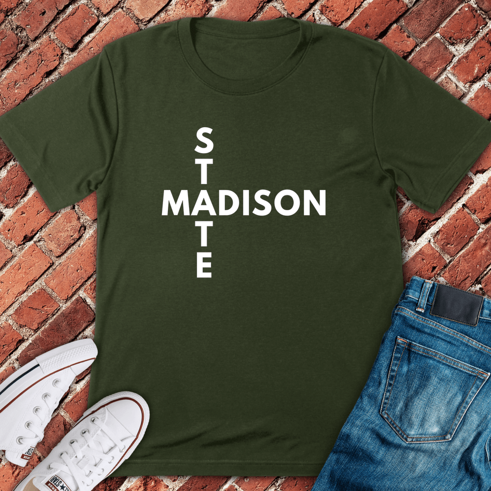 State And Madison T-Shirt - Military Green