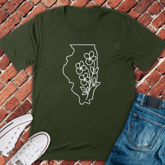 Blooming Illinois T-Shirt - Military Green