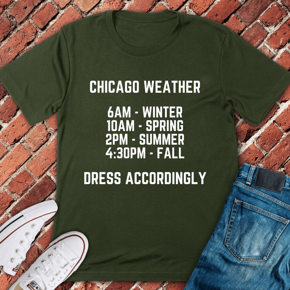 Chicago Weather T-Shirt - Military Green