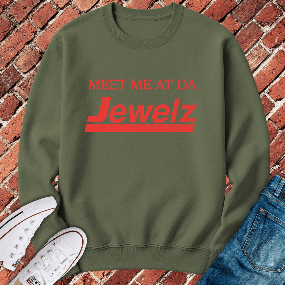 Meet Me At Jewelz Crewneck - Military Green