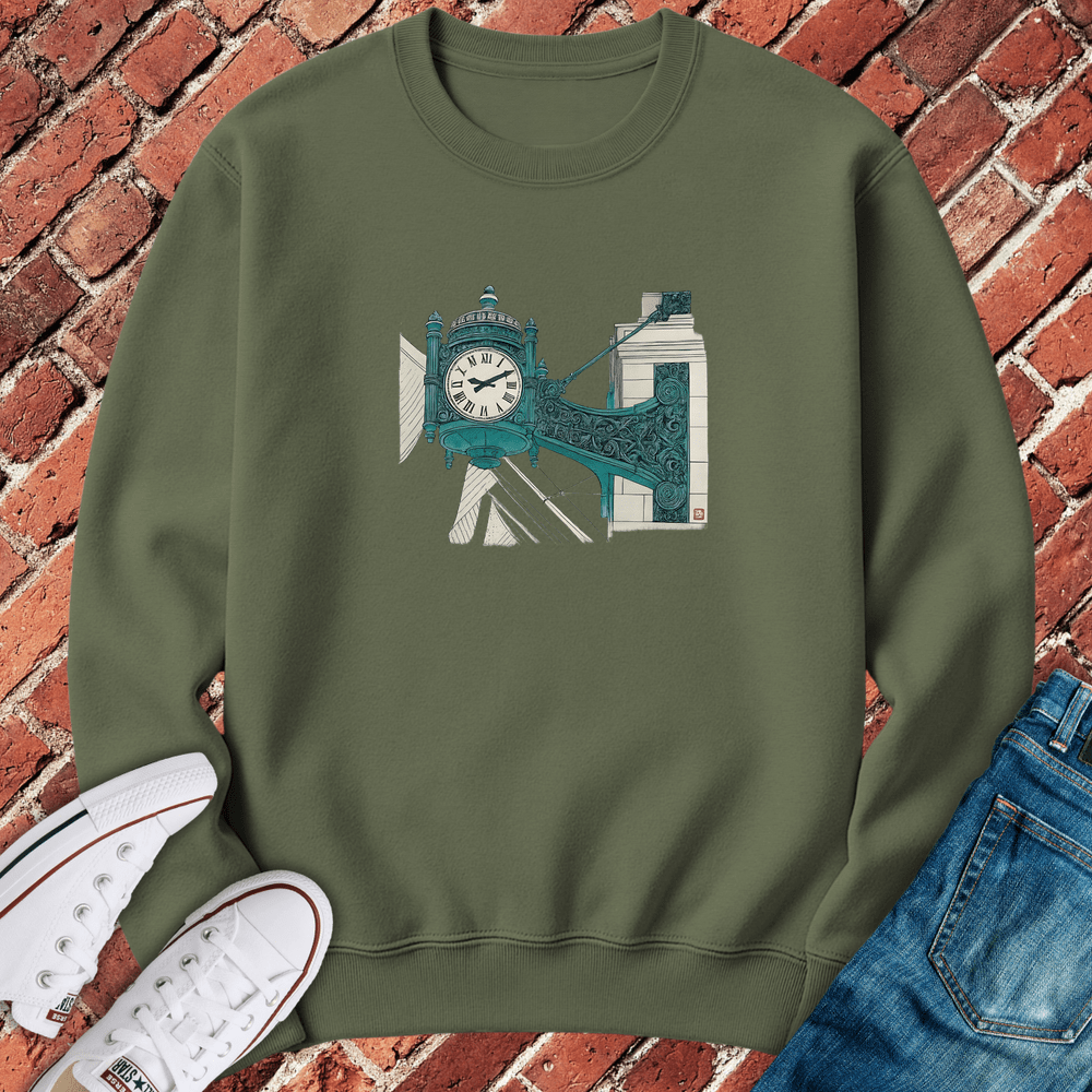 Marshall Clock Crewneck - Military Green