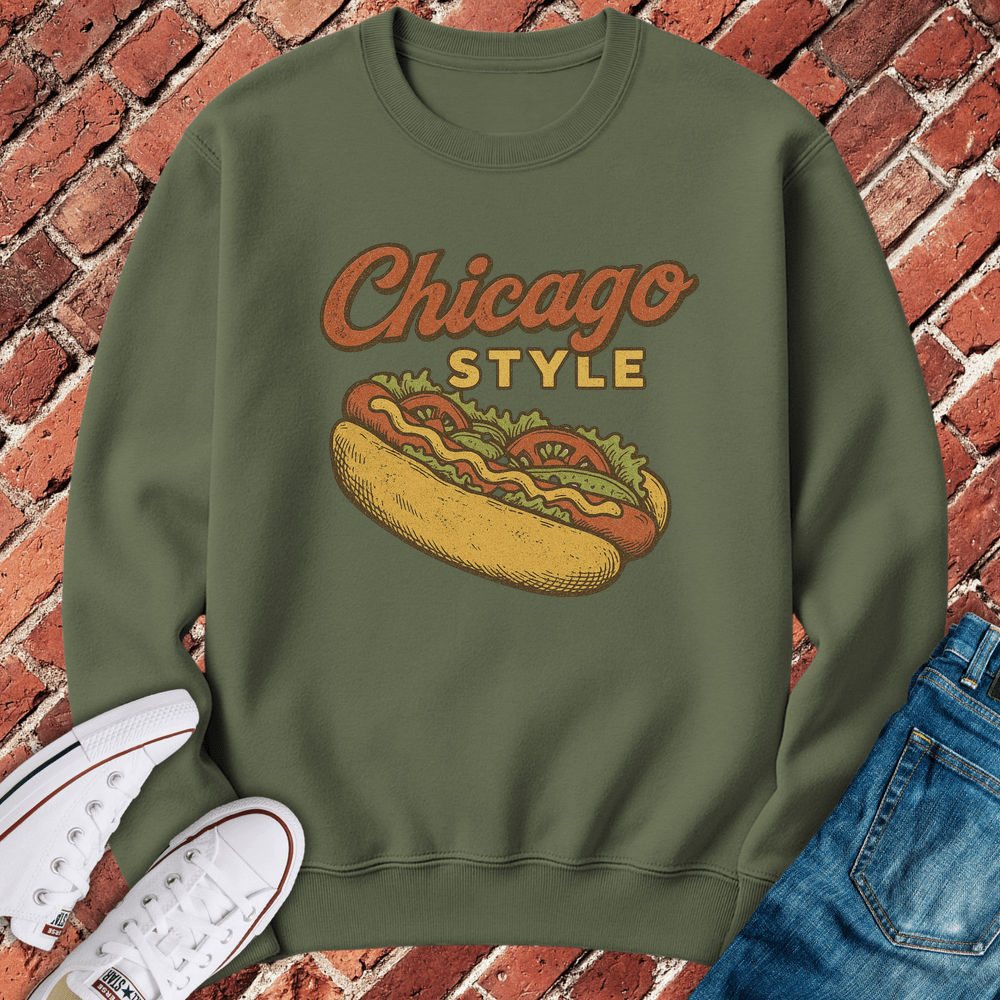 Chicago Style Crewneck - Military Green