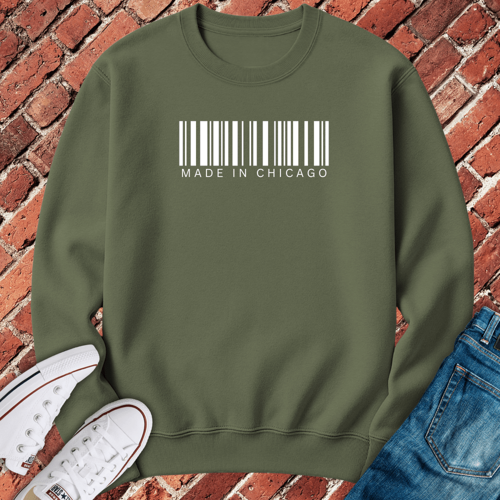 Chicago Barcode Crewneck - Military Green