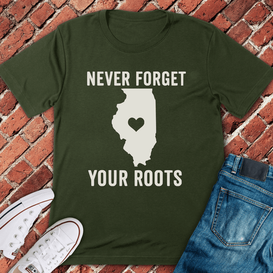 Roots In Illinois T-Shirt - Military Green
