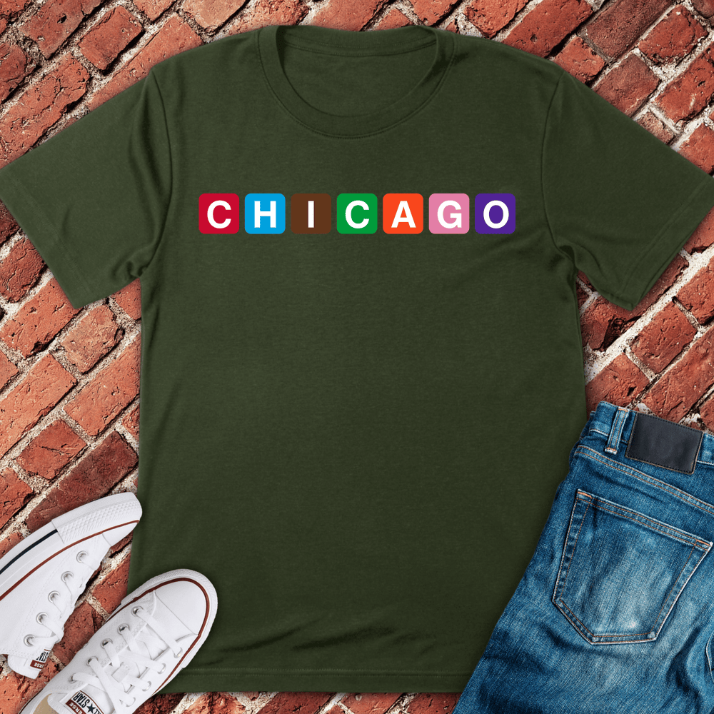 Block Chicago T-Shirt - Military Green