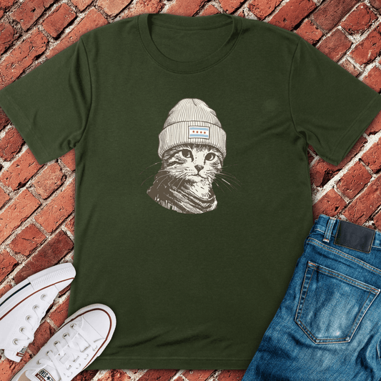 Chicago Cat T-Shirt - Military Green