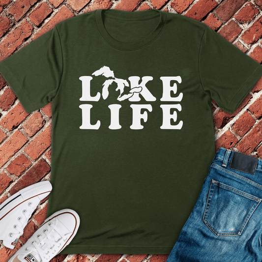 Lake Life Illinois T-Shirt - Military Green