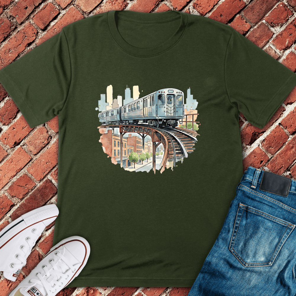 Loop Watercolor T-Shirt - Military Green