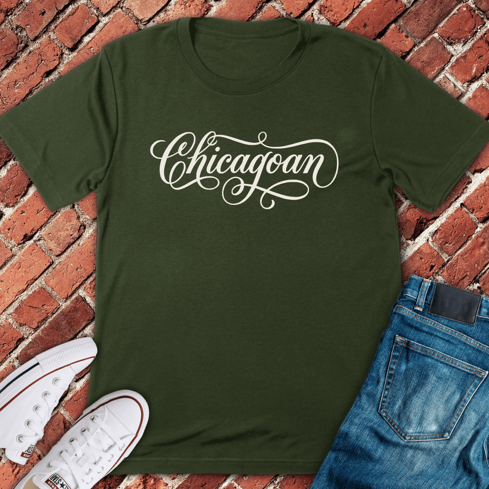 Chicagoan Script T-Shirt - Military Green