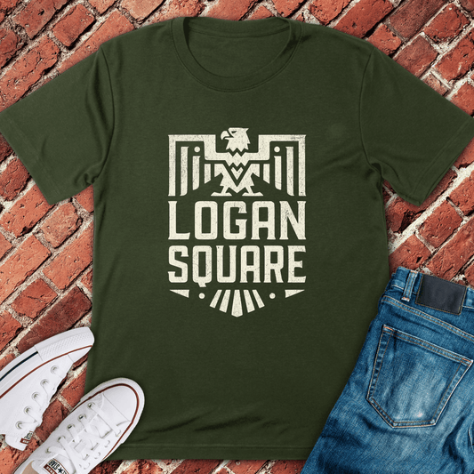 Logan Square Badge T-Shirt - Military Green