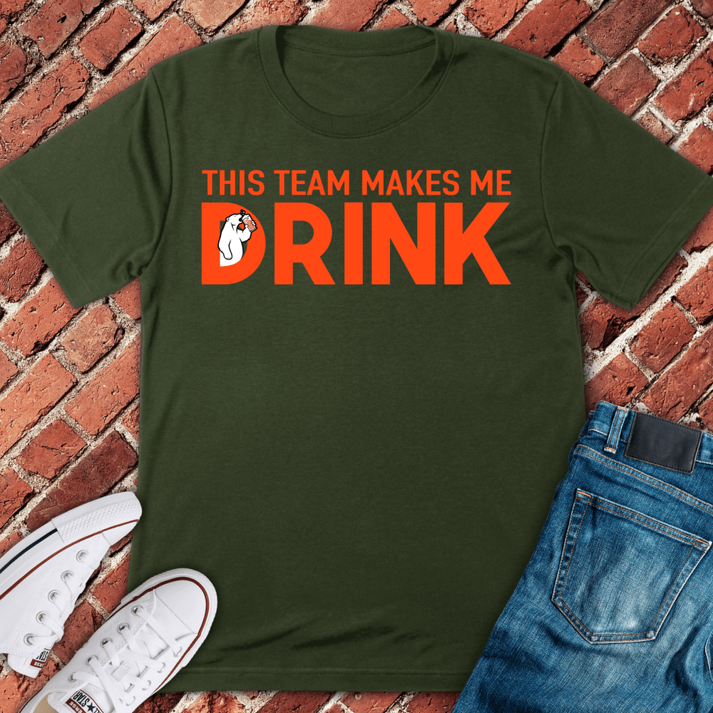 Drinking For Team T-Shirt - Military Green