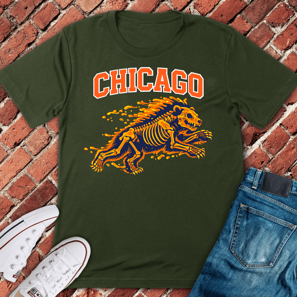 Inferno Bear T-Shirt - Military Green