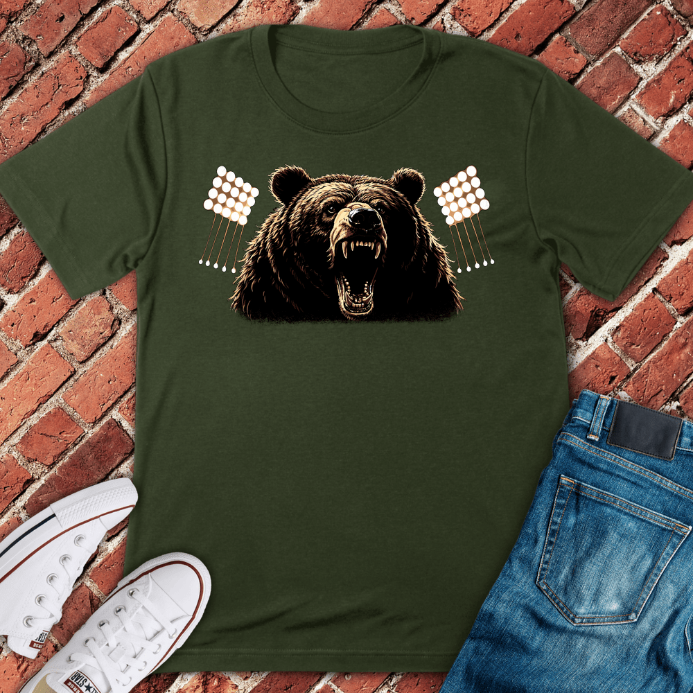 Gridiron Bear T-Shirt - Military Green