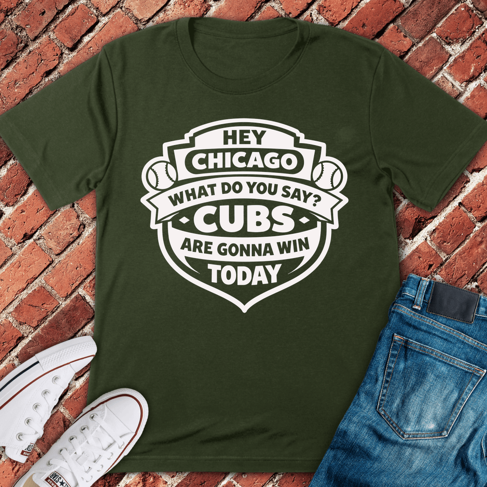 Hey Chicago Cubs T-Shirt - Military Green