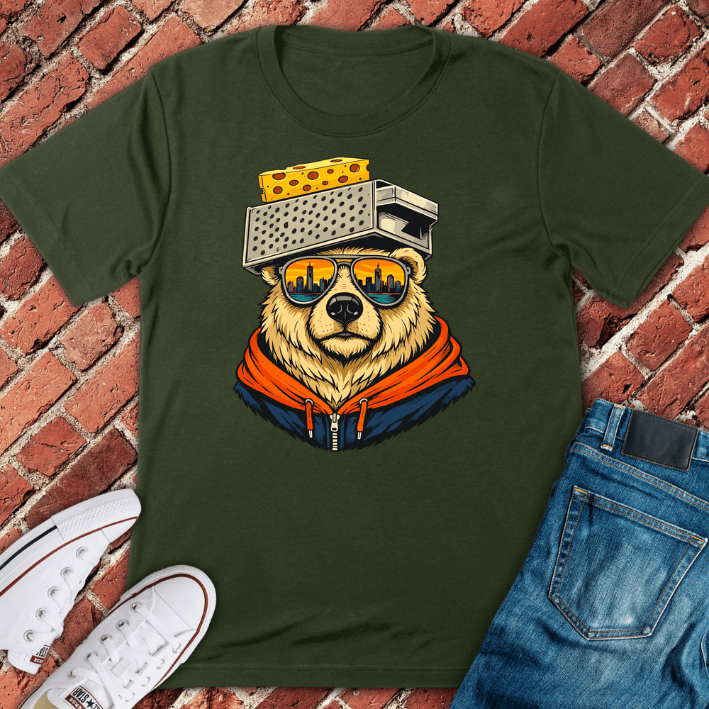 Cheddar City Bear T-Shirt - Military Green