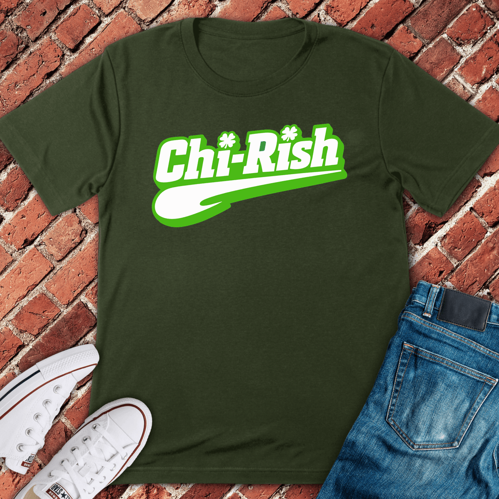 Chi Rish Script T-Shirt - Military Green