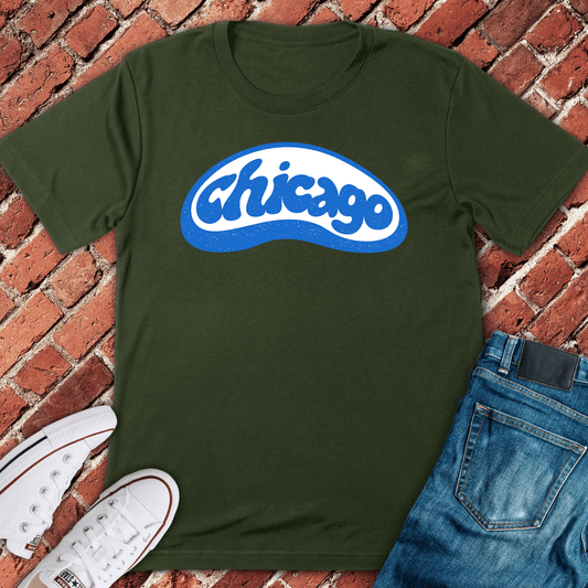 Chicago Script Badge T-Shirt - Military Green