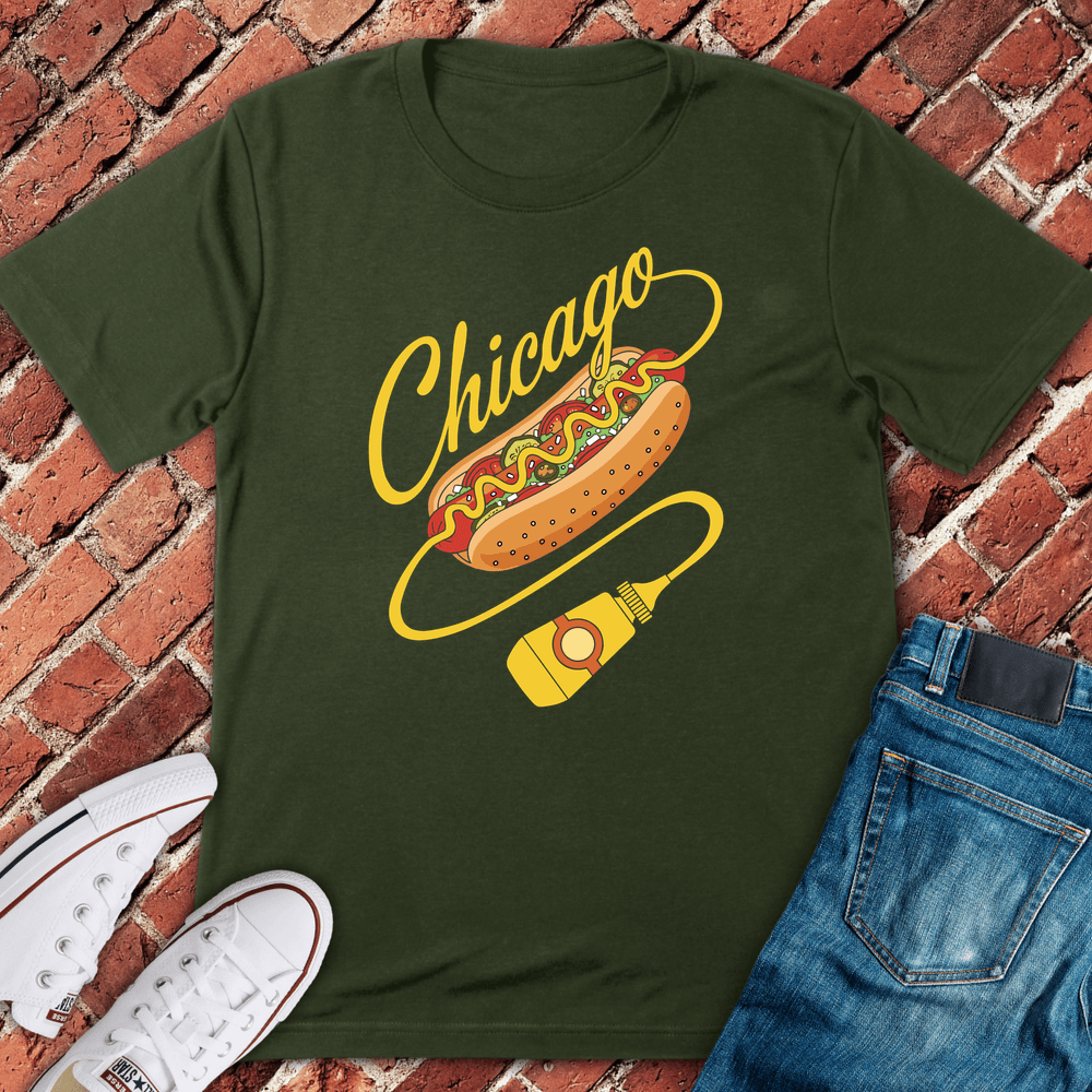 Chicago Dog Drip T-Shirt - Military Green