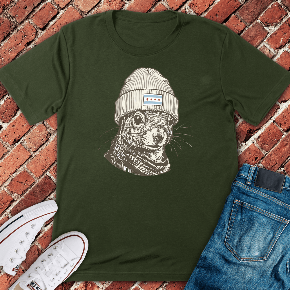 Chicago Squirrel T-Shirt - Military Green