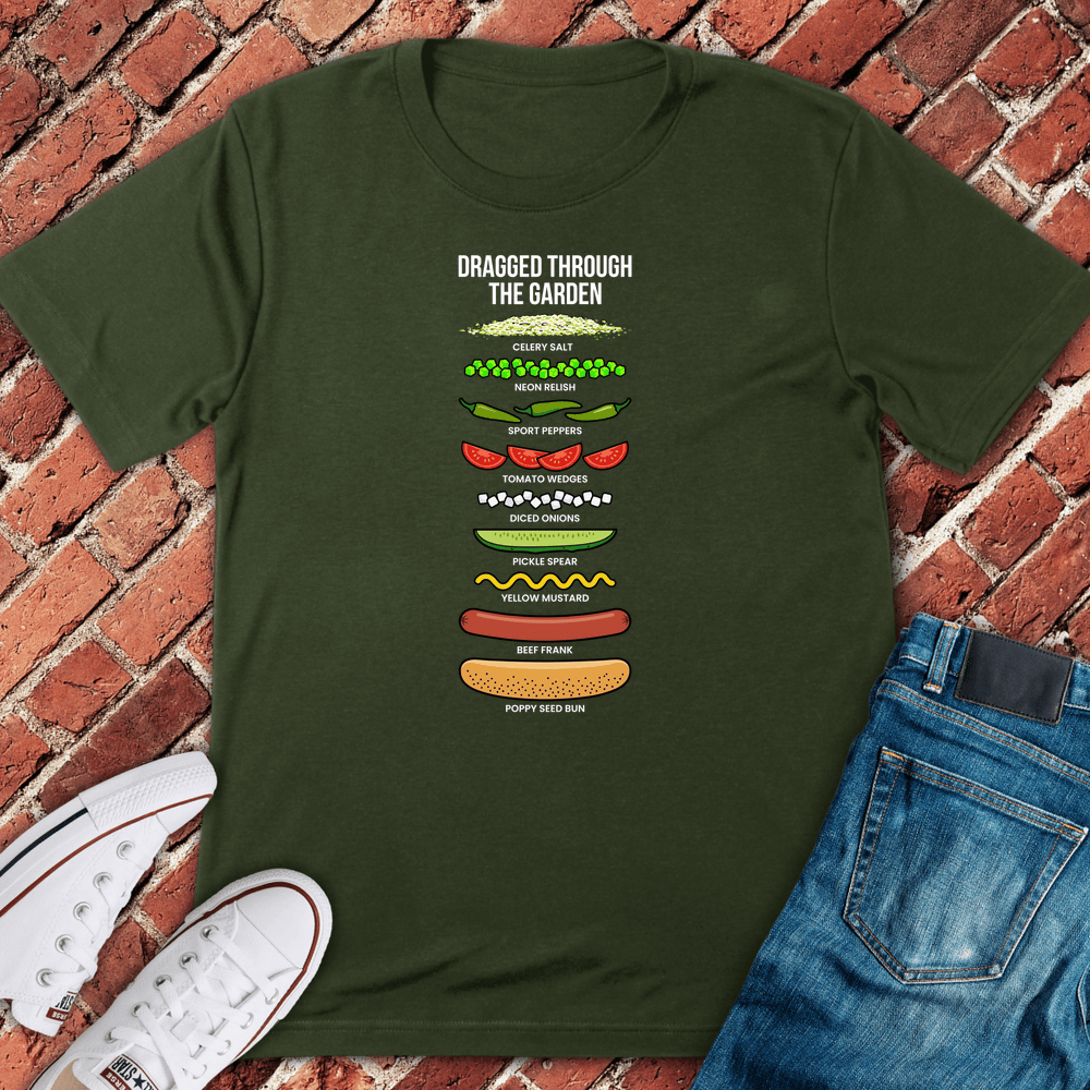 Garden Dragged T-Shirt - Military Green