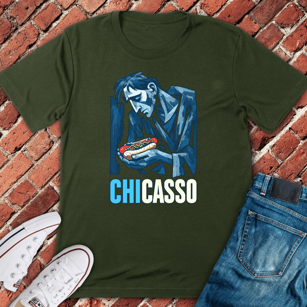 Chicago Bite Blues T-Shirt - Military Green